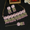 Purple Color Kundan Meenakari Choker Necklace Set (MKN483PRP)