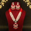 Red Color Kundan Meenakari Necklace Set (MKN487RED)