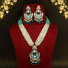 Rama Green Color Kundan Meenakari Necklace Set (MKN487RGRN)