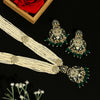 Green Color Kundan Meenakari Necklace Set (MKN491GRN)