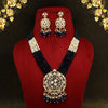 Blue Color Kundan Meenakari Necklace Set (MKN492BLU)