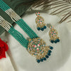Rama Green Color Kundan Meenakari Necklace Set (MKN492RGRN)