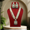 Rama Green Color Kundan Meenakari Necklace Set (MKN493RGRN)