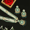 Rama Green Color Kundan Meenakari Necklace Set (MKN493RGRN)