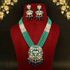 Rama Green Color Kundan Meenakari Necklace Set (MKN494RGRN)