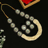 Navy Blue Color Kundan Meenakari Necklace Set (MKN496NBLU)