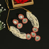 Red Color Choker Kundan Meenakari Necklace Set (MKN497RED)