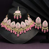 Pink Color Kundan Meenakari Necklace Set (MKN498PNK)