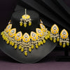 Yellow Color Kundan Meenakari Necklace Set (MKN498YLW)