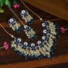 Teal Blue Color Kundan Meenakari Necklace Set (MKN499TBLU)