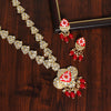 Red Color Kundan Meenakari Necklace Set (MKN523RED)