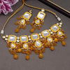 Yellow Color Kundan Meenakari Choker Necklace Set (MKN527YLW)
