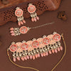 Peach Color Choker Meenakari Necklace Set (MKN550PCH)