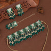 Green Color Choker Meenakari Necklace Set (MKN551GRN)