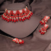 Red Color Choker Meenakari Necklace Set (MKN551RED)