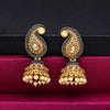 Navy Blue Color Glass Stone Mint Meena Earrings (MNTE160NBLU)