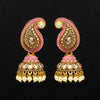 Pink Color Glass Stone Mint Meena Earrings (MNTE160PNK)
