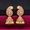 Pink Color Glass Stone Mint Meena Earrings (MNTE160PNK)