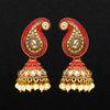 Red Color Glass Stone Mint Meena Earrings (MNTE160RED)