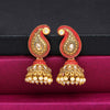 Red Color Glass Stone Mint Meena Earrings (MNTE160RED)