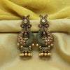 Green Color Glass Stone Mint Meena Earrings (MNTE225GRN)