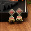 Multi Color Mint Meena Oxidised Earrings (MNTE411MLT)