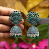 Green Color Mint Meena Oxidised Earrings (MNTE412GRN)
