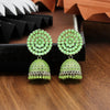 Parrot Green Color Mint Meena Oxidised Earrings (MNTE413PGRN)