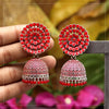Red Color Mint Meena Oxidised Earrings (MNTE413RED)