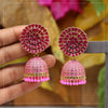 Pink Color Mint Meena Oxidised Earrings (MNTE414PNK)