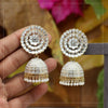 White Color Mint Meena Oxidised Earrings (MNTE414WHT)