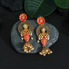 Orange Color Mint Meena Earrings (MNTE425ORG)