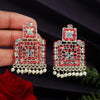 Red Color Mint Meena Earrings (MNTE446RED)