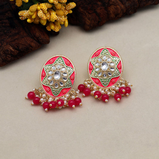 Rani Color Mint Meena Earrings (MNTE457RNI)