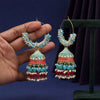 Rama Green Color Mint Meena Earrings (MNTE461RGRN)
