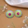 Firozi Color Mint Meena Earrings (MNTE462FRZ)
