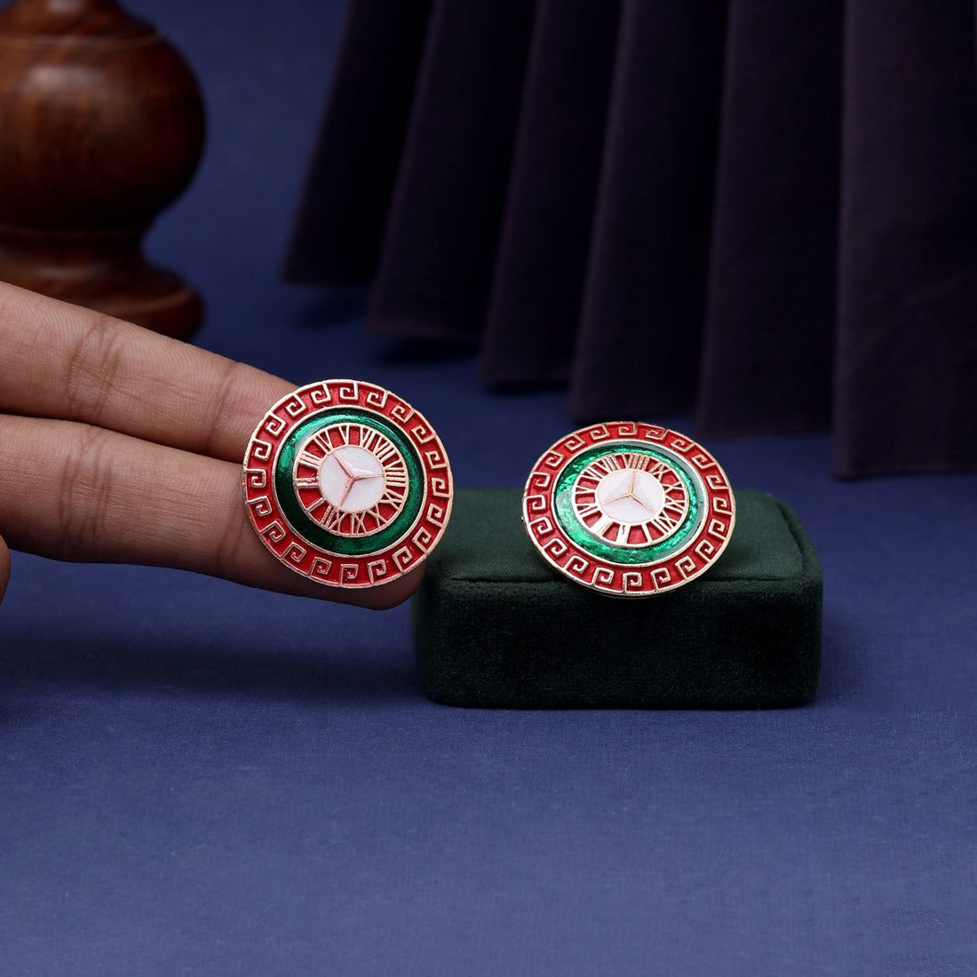 Maroon Color Mint Meena Earrings (MNTE462MRN)