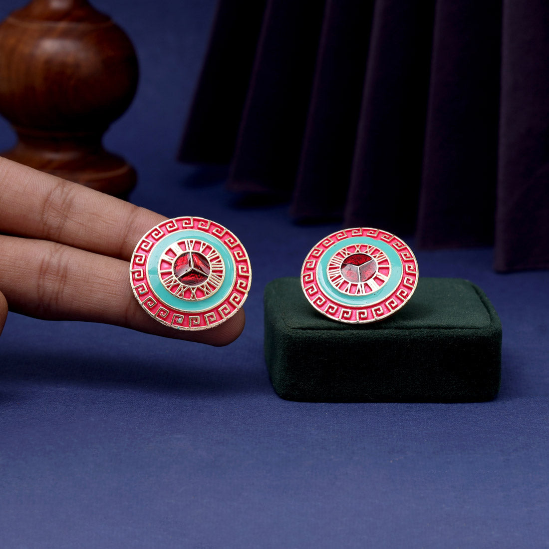 Rani Color Mint Meena Earrings (MNTE462RNI)
