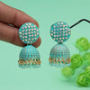 Rama Green Color Mint Meena Earrings (MNTE470RGRN)