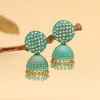 Rama Green Color Mint Meena Earrings (MNTE470RGRN)