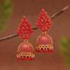 Red Color Oxidised Mint Meena Earrings (MNTE475RED)