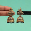 Black Color Goddess Lakshmi Oxidised Mint Meena Earrings (MNTE478BLK)