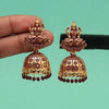 Maroon Color Goddess Lakshmi Oxidised Mint Meena Earrings (MNTE478MRN)