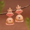 Peach Color Goddess Lakshmi Oxidised Mint Meena Earrings (MNTE478PCH)