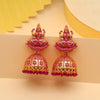 Rani Color Goddess Lakshmi Oxidised Mint Meena Earrings (MNTE478RNI)