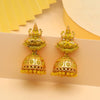 Yellow Color Goddess Lakshmi Oxidised Mint Meena Earrings (MNTE478YLW)