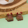 Red Color Oxidised Mint Meena Earrings (MNTE481RED)