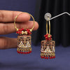 Red Color Oxidised Mint Meena Earrings (MNTE482RED)