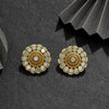 Gold Color Kundan Mirror Earrings (MRE110GLD)