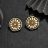 Gold Color Kundan Mirror Earrings (MRE111GLD)